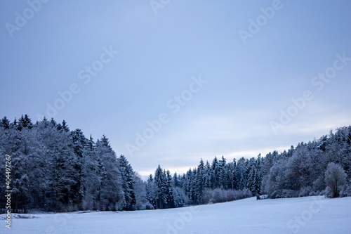 Winterlandschaft mit Schnee Wolken am Himmel  © carolindr18