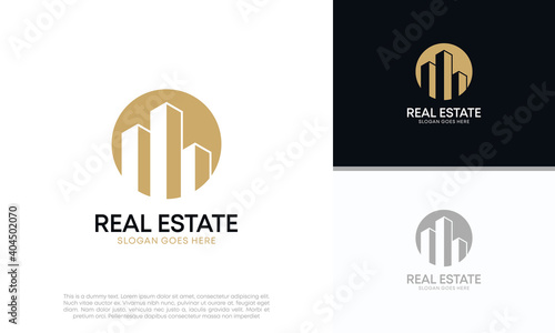 Real Estate Logo. Luxury Logo. Construction Architecture Building Logo Design Template Element