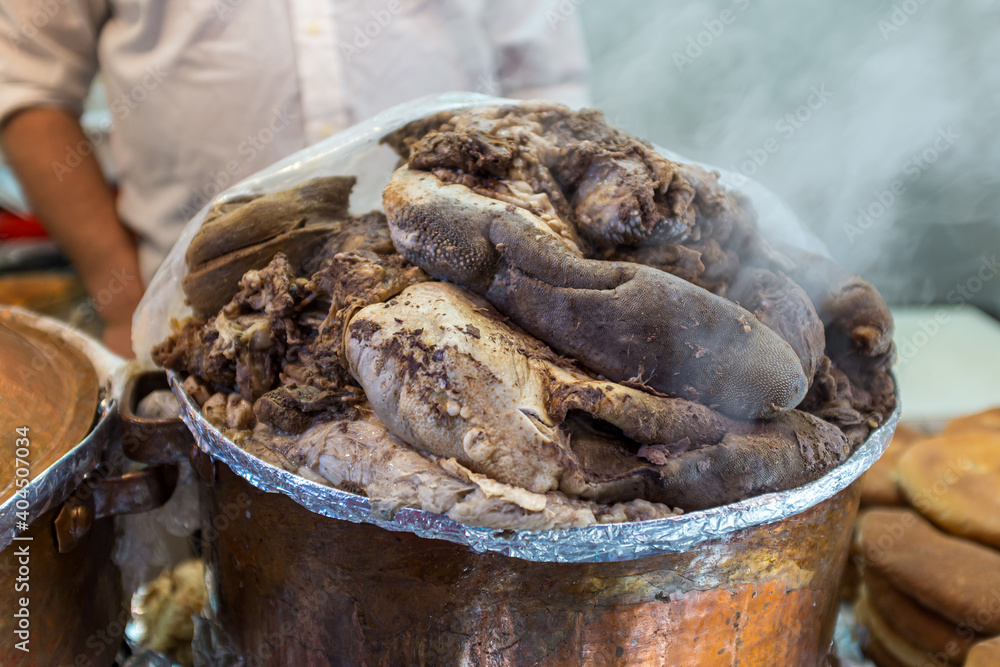 Fotografie Steamed sheep's head in Morocco