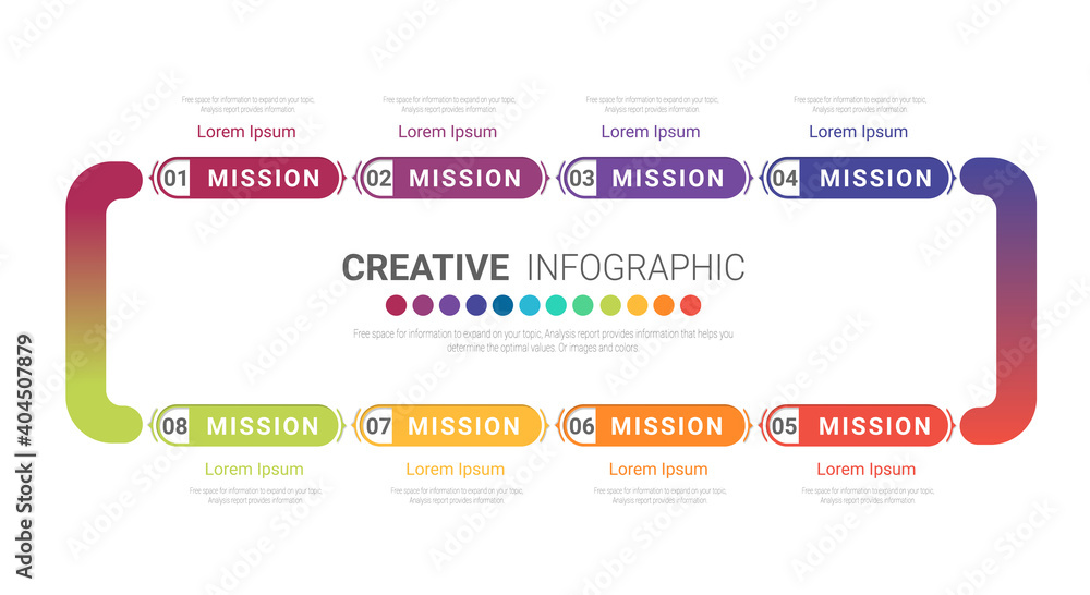 Infographic design template with numbers 8 option for Presentation infographic. Infographic design template with numbers 8 option for Presentation infographic.