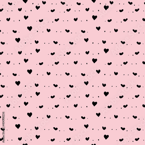 Vector Valentines day seamless pattern with small hearts