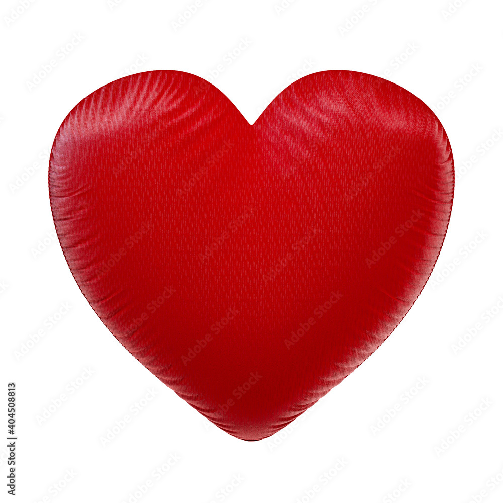 Red heart made of rough cloth on white background. Clipping path, 3D Render. Red heart made of rough cloth on white background. Clipping path, 3D Render.
