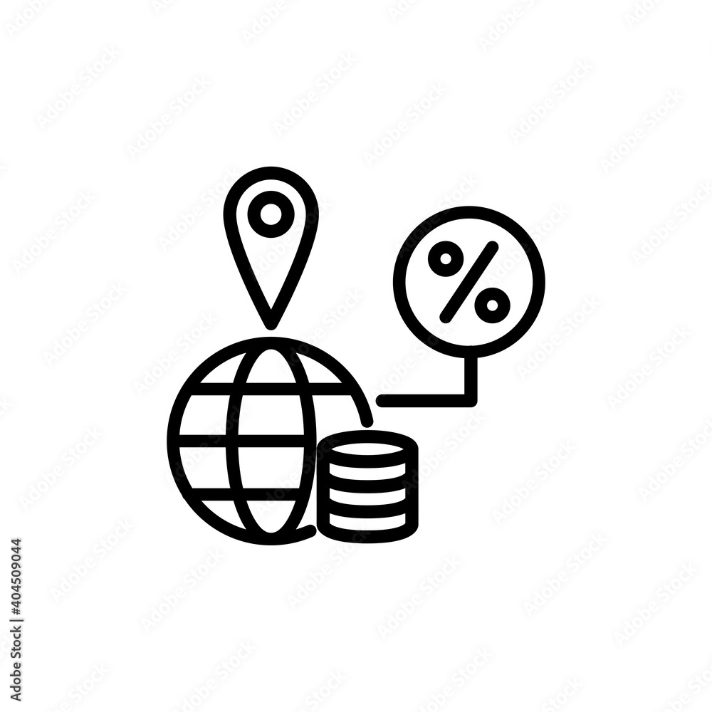Location and discounts. Icon for online marketing and digital commerce business. Vector Location and discounts. Icon for online marketing and digital commerce business. Vector