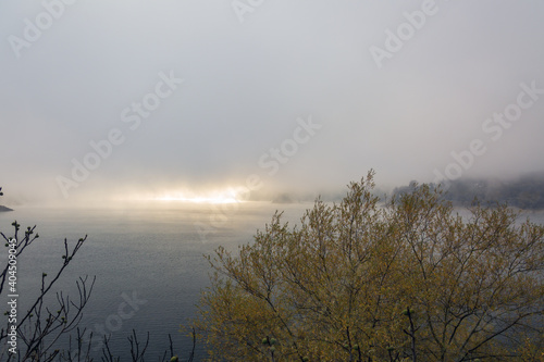 Salto Lake in Rieti. A day of fog and a landscape Great