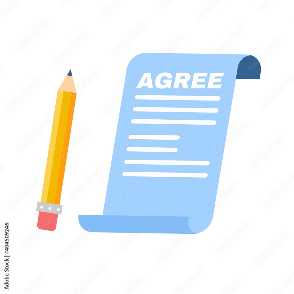 agree blue form document paper cartoon doodle flat design style vector illustration agree blue form document paper cartoon doodle flat design style vector illustration