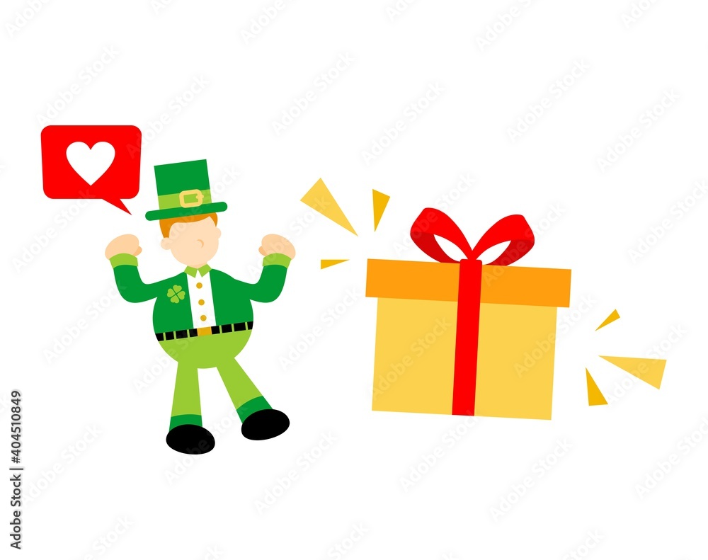 leprechaun happy gift box cartoon doodle flat design style vector illustration leprechaun happy gift box cartoon doodle flat design style vector illustration