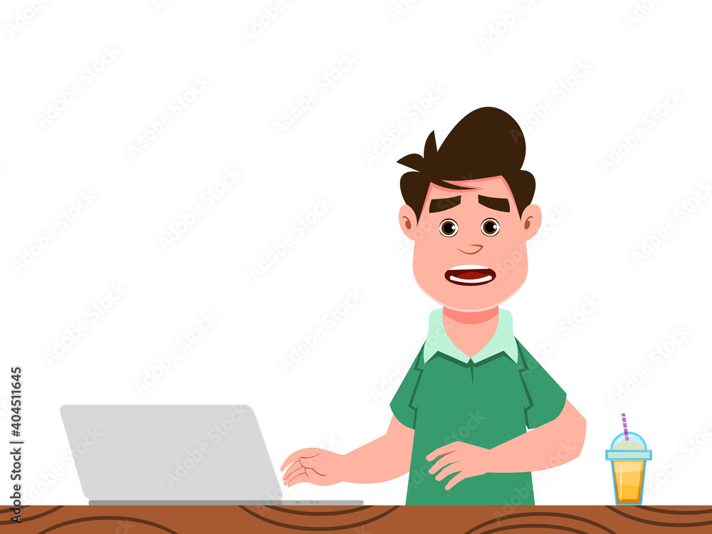 cute boy using computer cute boy using computer