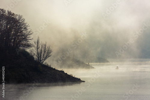 Salto Lake in Rieti. A day of fog and a landscape  Great