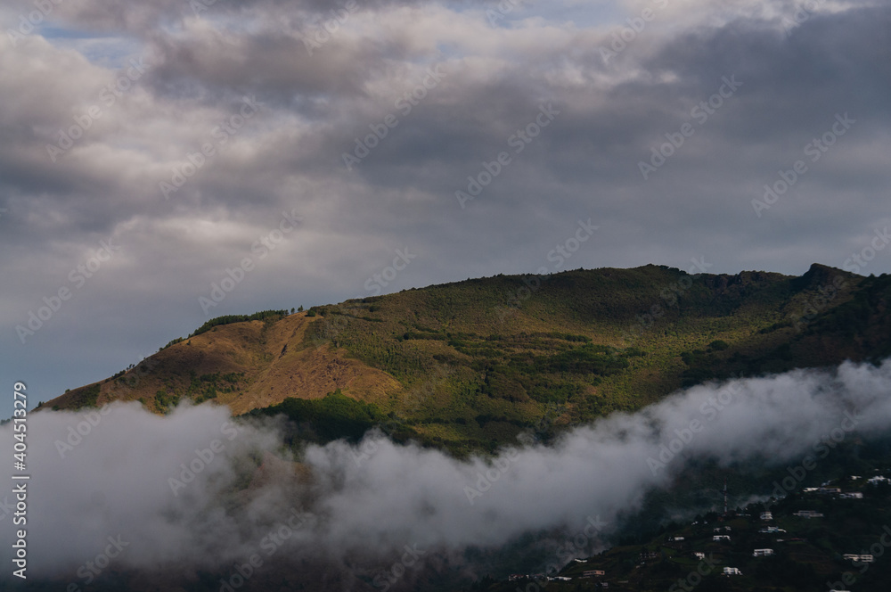 Colombian mountains at dawn, tucked between the clouds. Colombian mountains at dawn, tucked between the clouds.
