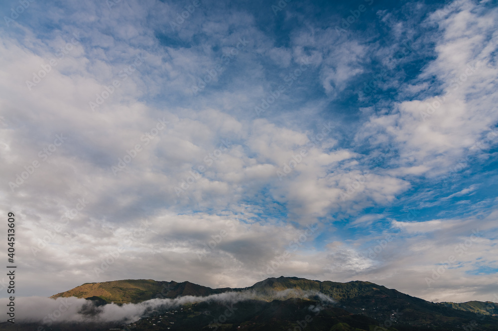 Colombian mountains at dawn, tucked between the clouds. Colombian mountains at dawn, tucked between the clouds.