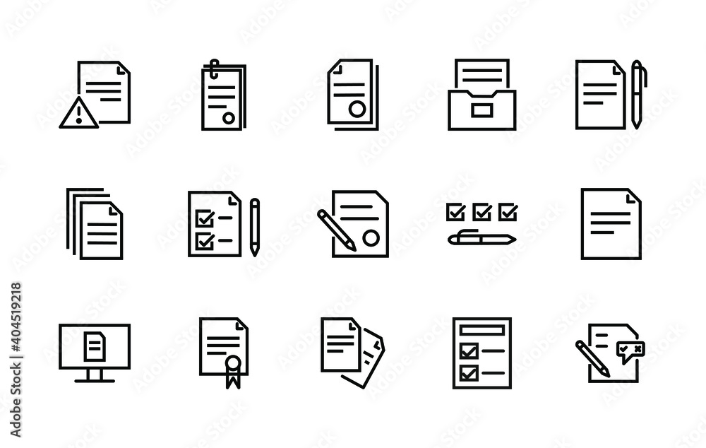 A simple set of vector line icons related to electronics. Contains icons such as: document, file, pen, pencil, print, test, paper clip, and more. Editable Stroke. 48x48 pixels is perfect. A simple set of vector line icons related to electronics. Contains icons such as: document, file, pen, pencil, print, test, paper clip, and more. Editable Stroke. 48x48 pixels is perfect.