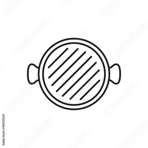 Korean pan doodle logo. Korean pan on white background.
