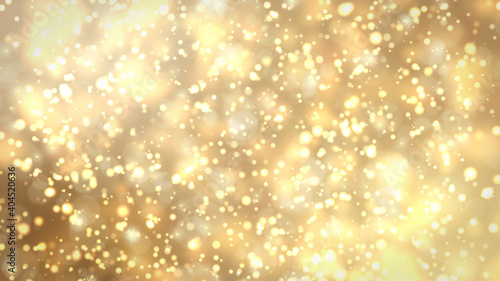 Shiny gradient background with golden particles and shiny stars