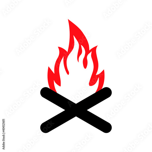 fire flame icon illustration ignite symbol design on white background