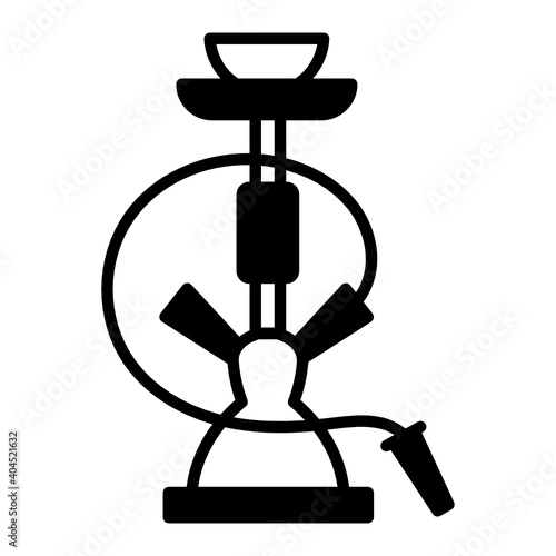 Hookah Flavored Tabbaco Vector Glyph Icon Design, Arab culture and traditions Symbol on white background, Islamic and Muslim practices Sign, Shisha Concept,