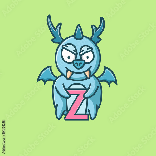 cute monster holding the letter Z © Hadi