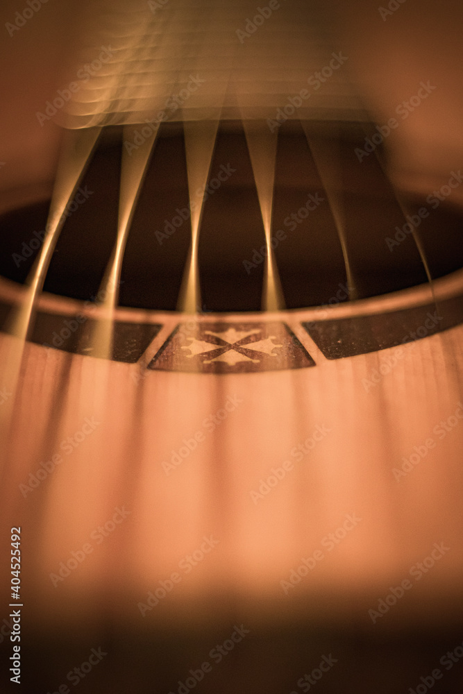 Obraz premium acoustic guitar close up