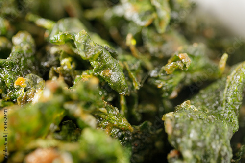closeup shoot of fried brazilian spinach