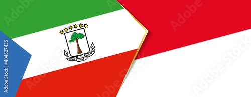 Equatorial Guinea and Indonesia flags, two vector flags.