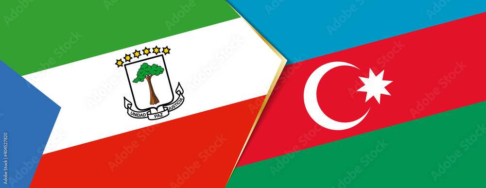 Equatorial Guinea and Azerbaijan flags, two vector flags. Equatorial Guinea and Azerbaijan flags, two vector flags.