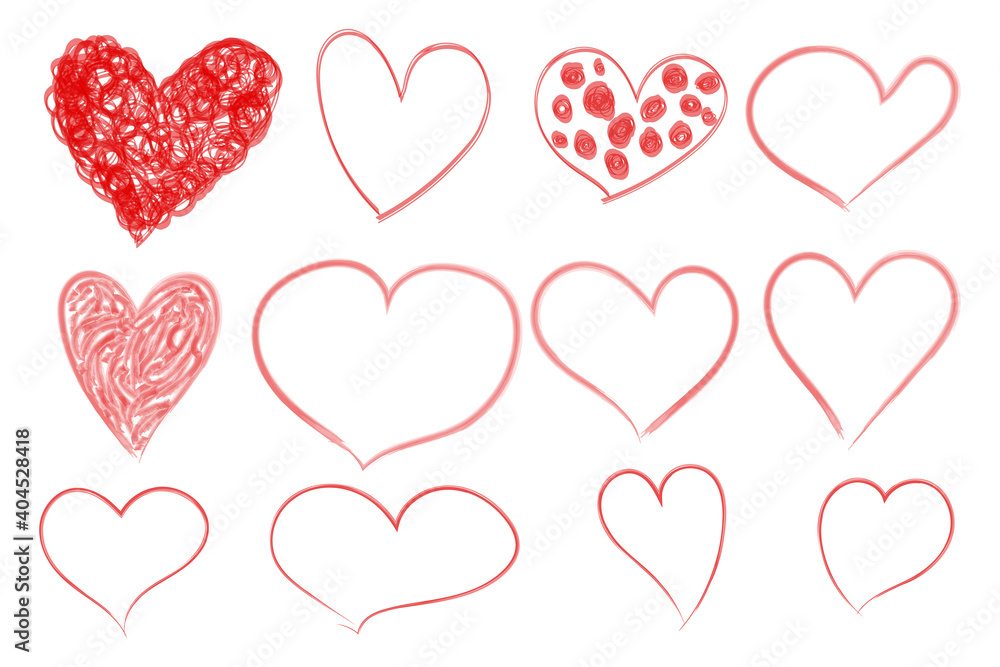 Hand drawn red heart icon isolated on white background, watercolor illustration vector, love and valentines day Hand drawn red heart icon isolated on white background, watercolor illustration vector, love and valentines day