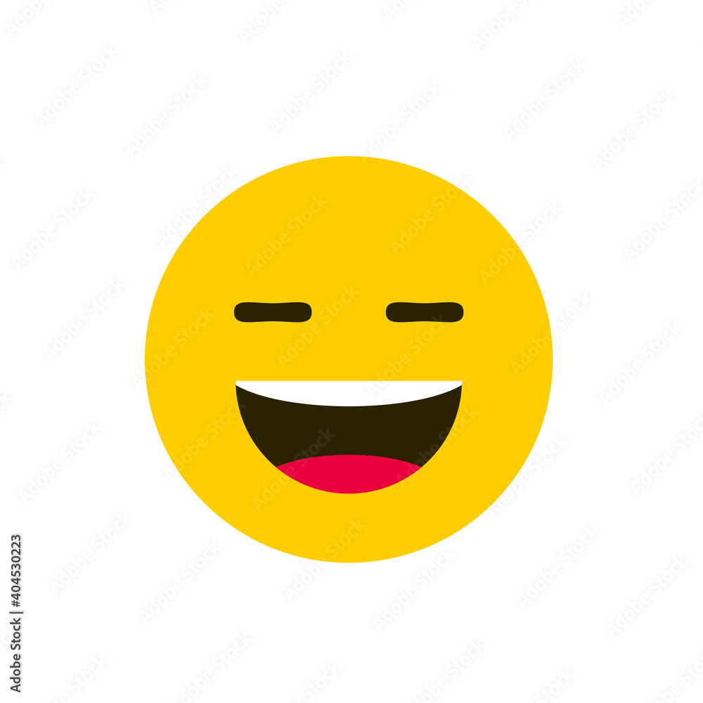 Fototapeta premium Face emoji icon isolated on white background. Trendy face emoji icon for sticker, wallpaper, greeting card, t shirt and poster. Useful web site, app, ui and logo. Face emoji vector illustration