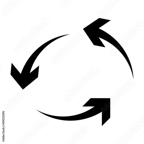 Cyclic rotation icon vector. Recycling recurrence concept. Renewal color editable icon on white background