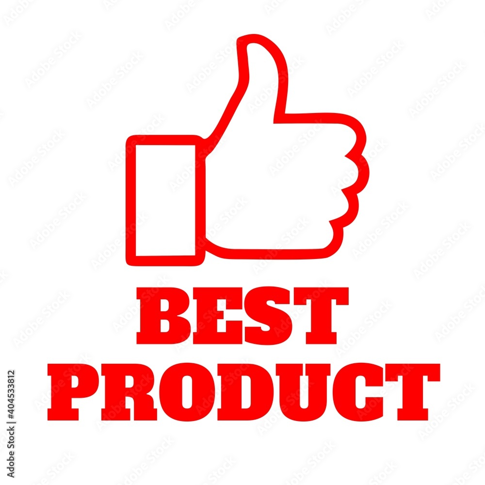 Red best with thumbs up recommended design vector illustration tag Red best with thumbs up recommended design vector illustration tag