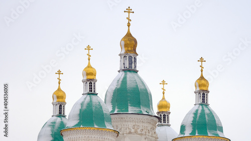 Domes of a temple in Russia
