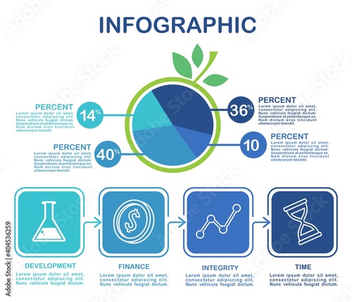 Business data visualization. Process chart. Abstract elements of graph, diagram with steps, options, parts or processes. Vector business template for presentation. Creative concept for infographic