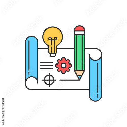 Prototype color line icon. New project. Pictogram for web page, mobile app, promo. UI UX GUI design element. Editable stroke