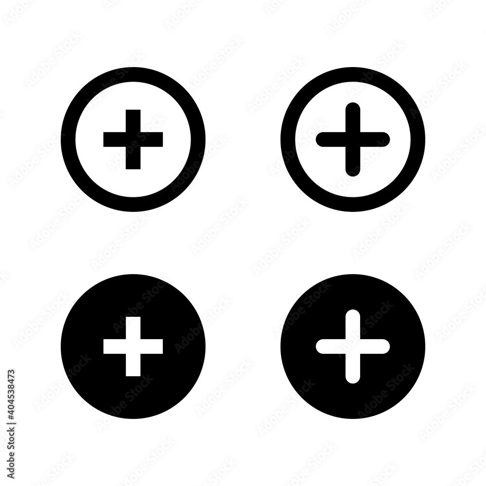 Plus Icon vector. Add icon. Addition sign. Medical Plus icon. vector illustration on white background Plus Icon vector. Add icon. Addition sign. Medical Plus icon. vector illustration on white background