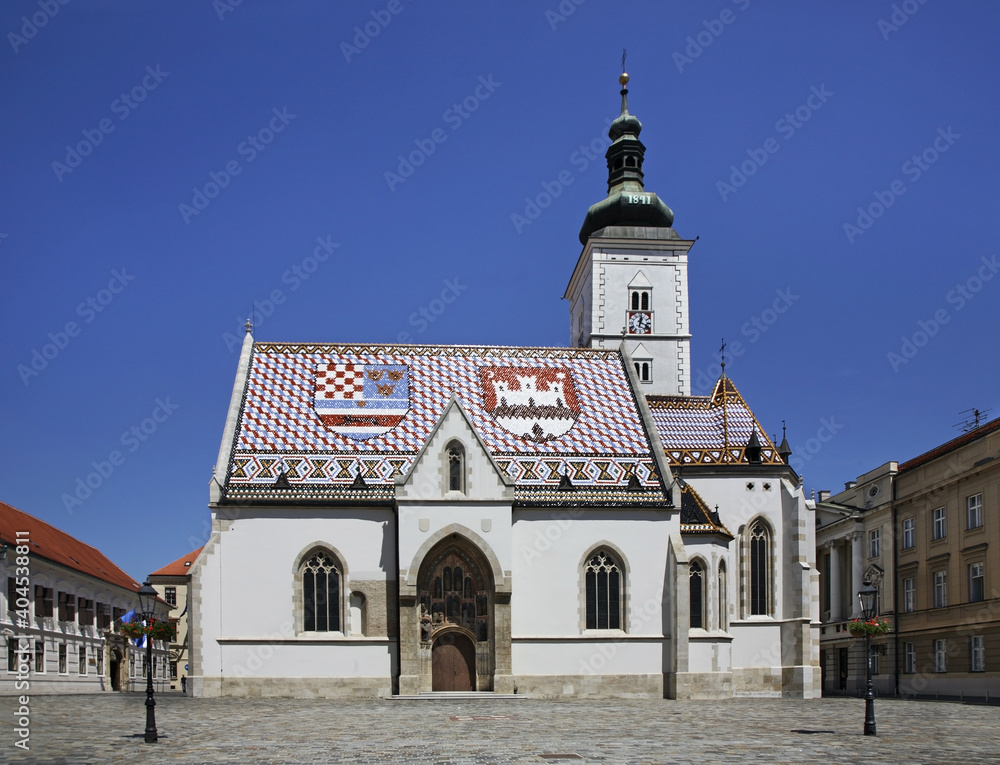 Church of St. Mark at Square of St. Mark. Zagreb. Croatia