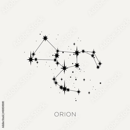 Star constellation space zodiac orion black white vector
