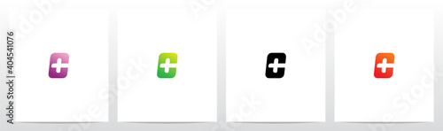 Plus Symbol On Letter Logo Design C