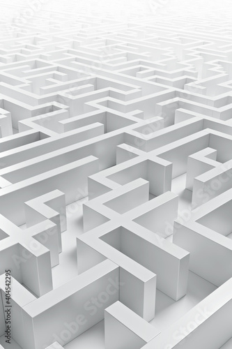 3d render of grey labirynth maze