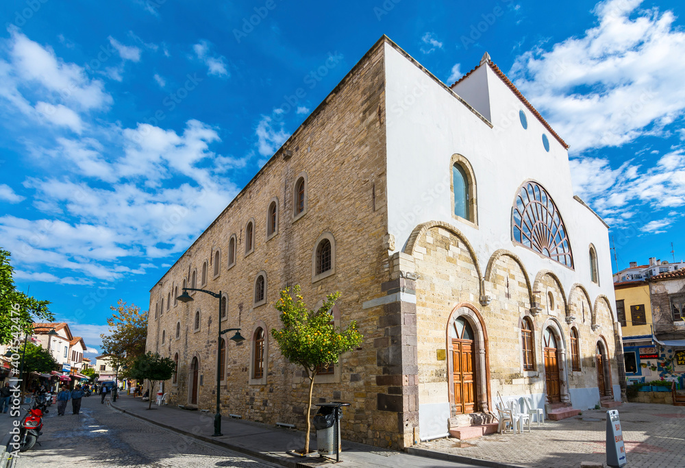 Ταπετσαρία Aya Haralambos Church view in Cesme Town of Izmir Province