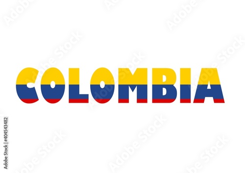 World Flag on letter Colombia flat design style vector illustration