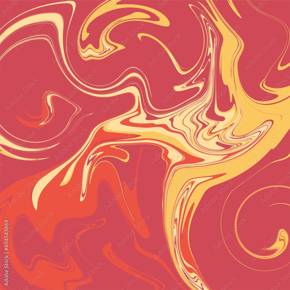 red yellow color psychedelic fluid art abstract background concept design vector illustration