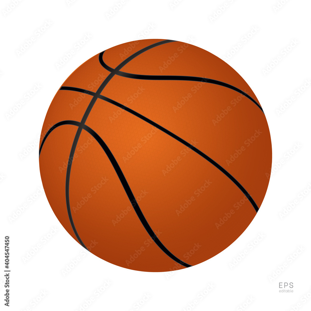 Basketball Vector Icon. 3D Orange Basket Ball. Half-Turn View Basketball Vector Icon. 3D Orange Basket Ball. Half-Turn View