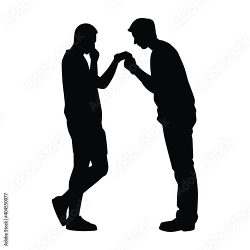 Gay lovers couple silhouette vector, Homosexual , valentines day concept.
