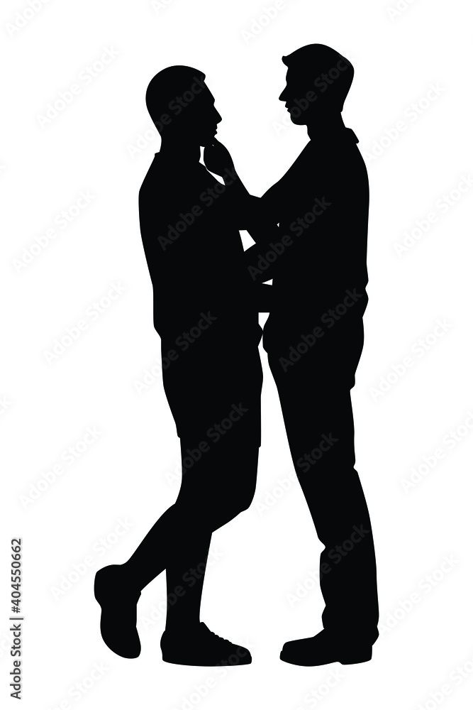 Gay lovers couple silhouette vector, Homosexual , valentines day concept.