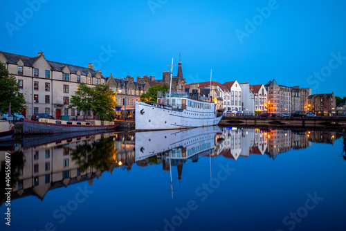night view of leith by the river