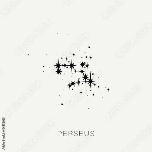 Star constellation space zodiac perseus black white vector