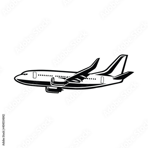 Canvas Print Commercial airplane vector image illustration isolated