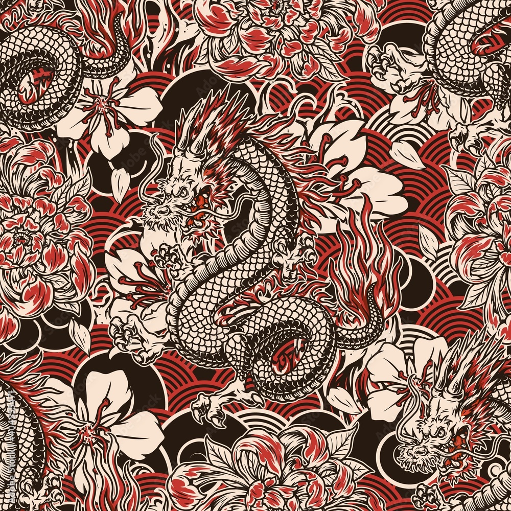 Japanese vintage seamless pattern