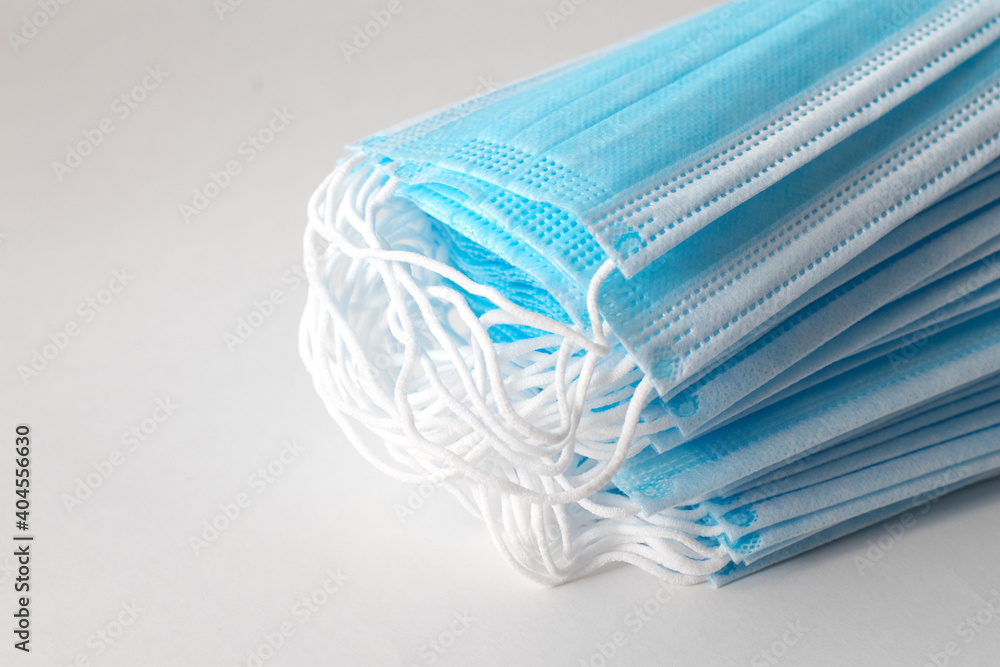 Pack of medical masks. Disposable face masks. Prevent coronavirus pandemic 2019-ncov Pack of medical masks. Disposable face masks. Prevent coronavirus pandemic 2019-ncov