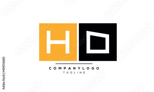 Abstract Letter Initial HD or DH Vector Logo Design Template