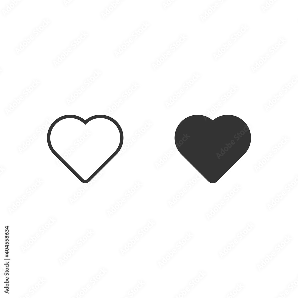 Heart social media icon isolated on white background. Love symbol modern, simple, vector, icon for website design, mobile app, ui. Vector Illustration