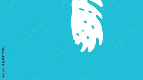 Liquid for funny transition motion graphic. Animation of blue water wave with Alpha channel